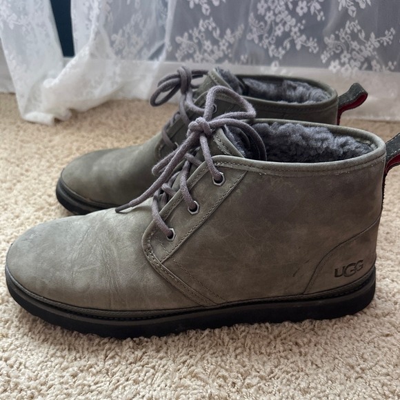 UGG Neumel Waterproof Grey Gray‎ Leather Chukka Boots Men\'s 12 main image 9